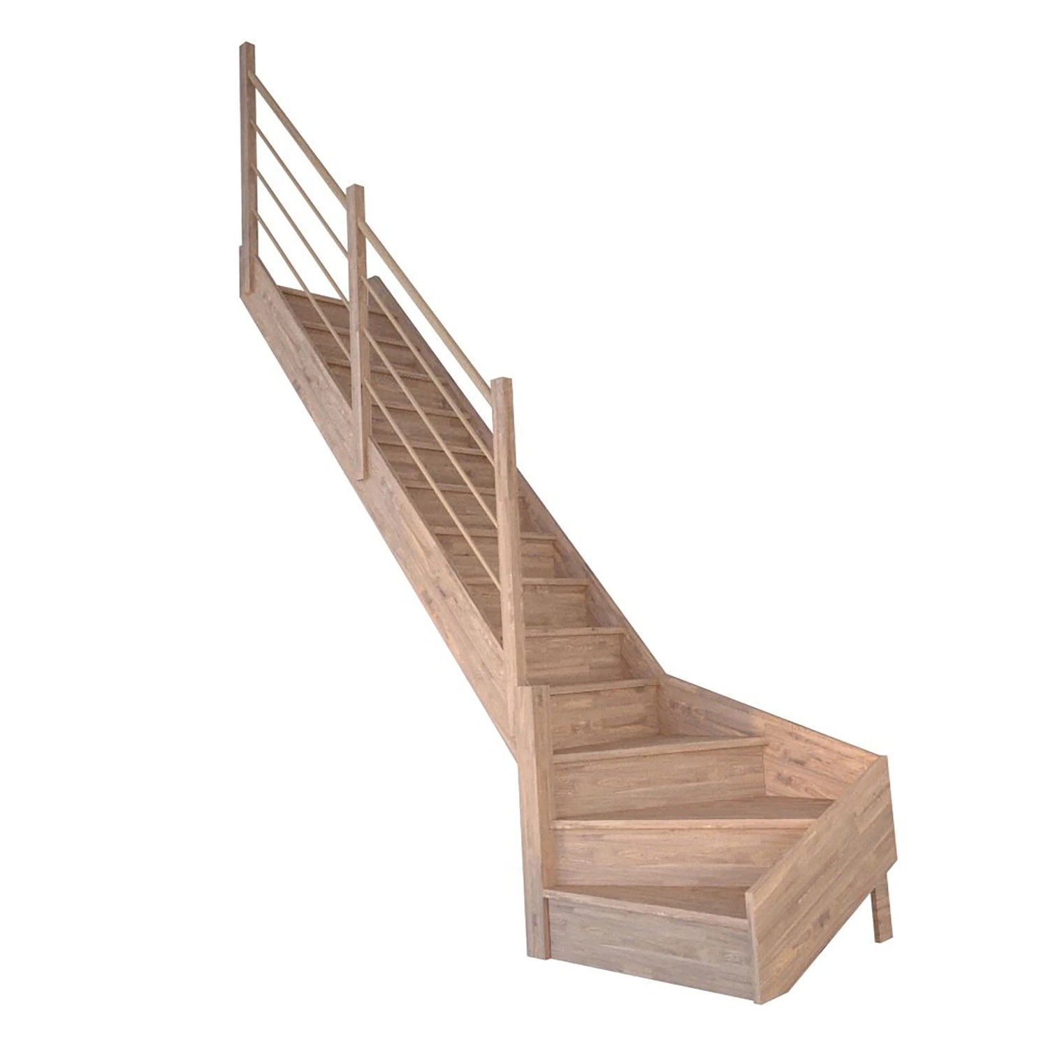 StarWood Treppe Rhodos Eiche Gewendelt L Setzstufen Holz-Design-Geländer FS günstig online kaufen