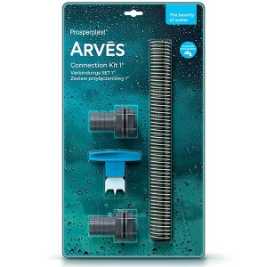 Arves Verbindungsset 1 Zoll Basalt für Regentonnen: Schlauch, Bohrer und Verbinder im Set.
