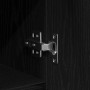 Detailaufnahme: Scharnier an vidaXL Schuhschrank, schwarz Eichen-Optik.