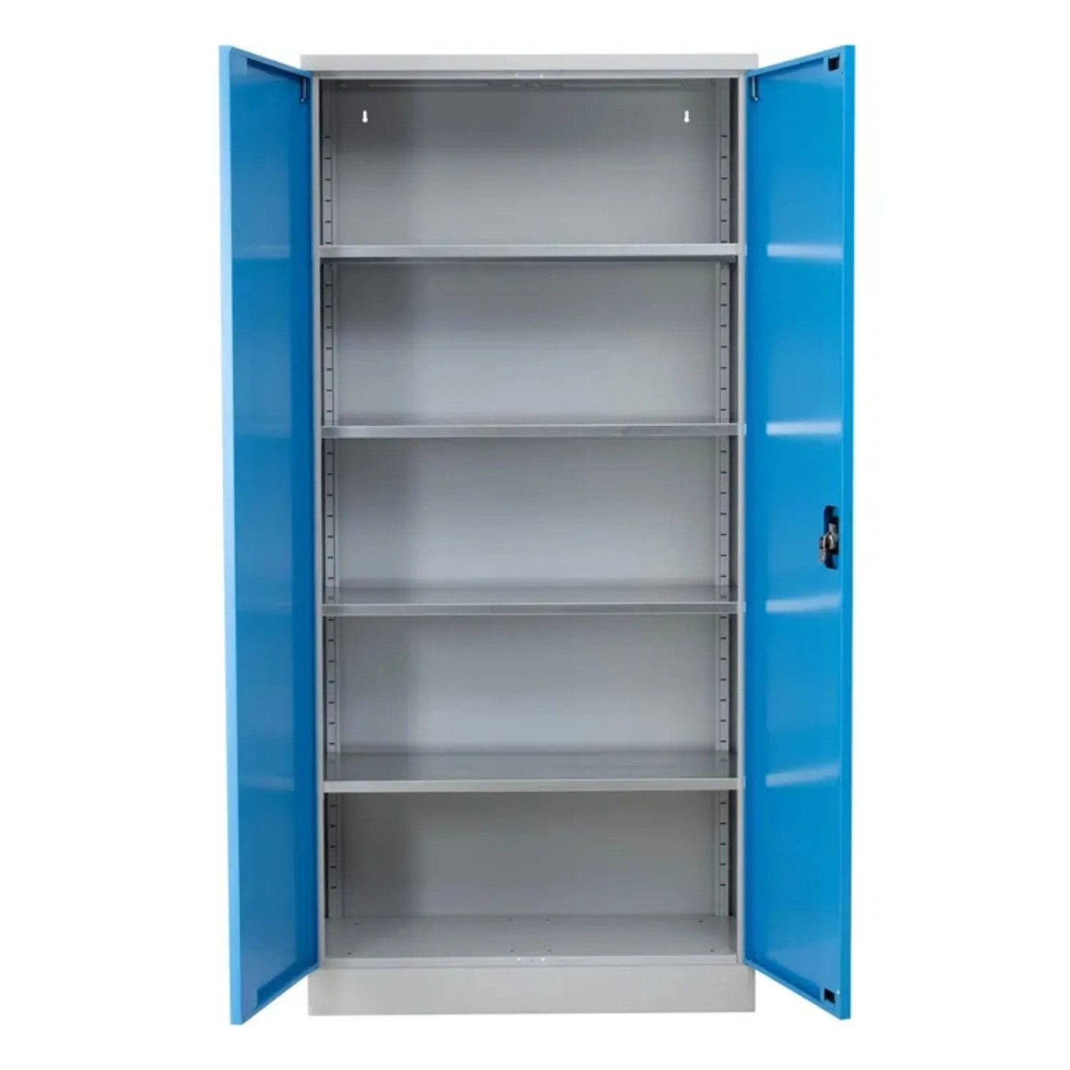 PROREGAL Stahlschrank Bee 5 Fachböden HxBxT 195 x 92 x 50 cm Pulverbeschichtetes & Verstärktes Fachbodenmaterial Grau & Lichtbau