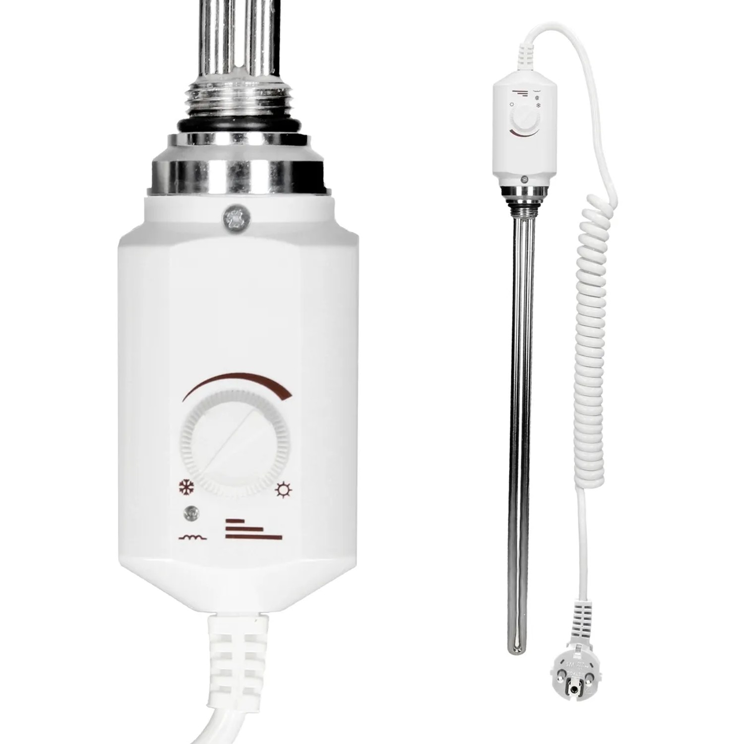 Elektrischer LuxeBath Badheizkörper, 600x800 mm, 600W, weiß, mit Heizstab.