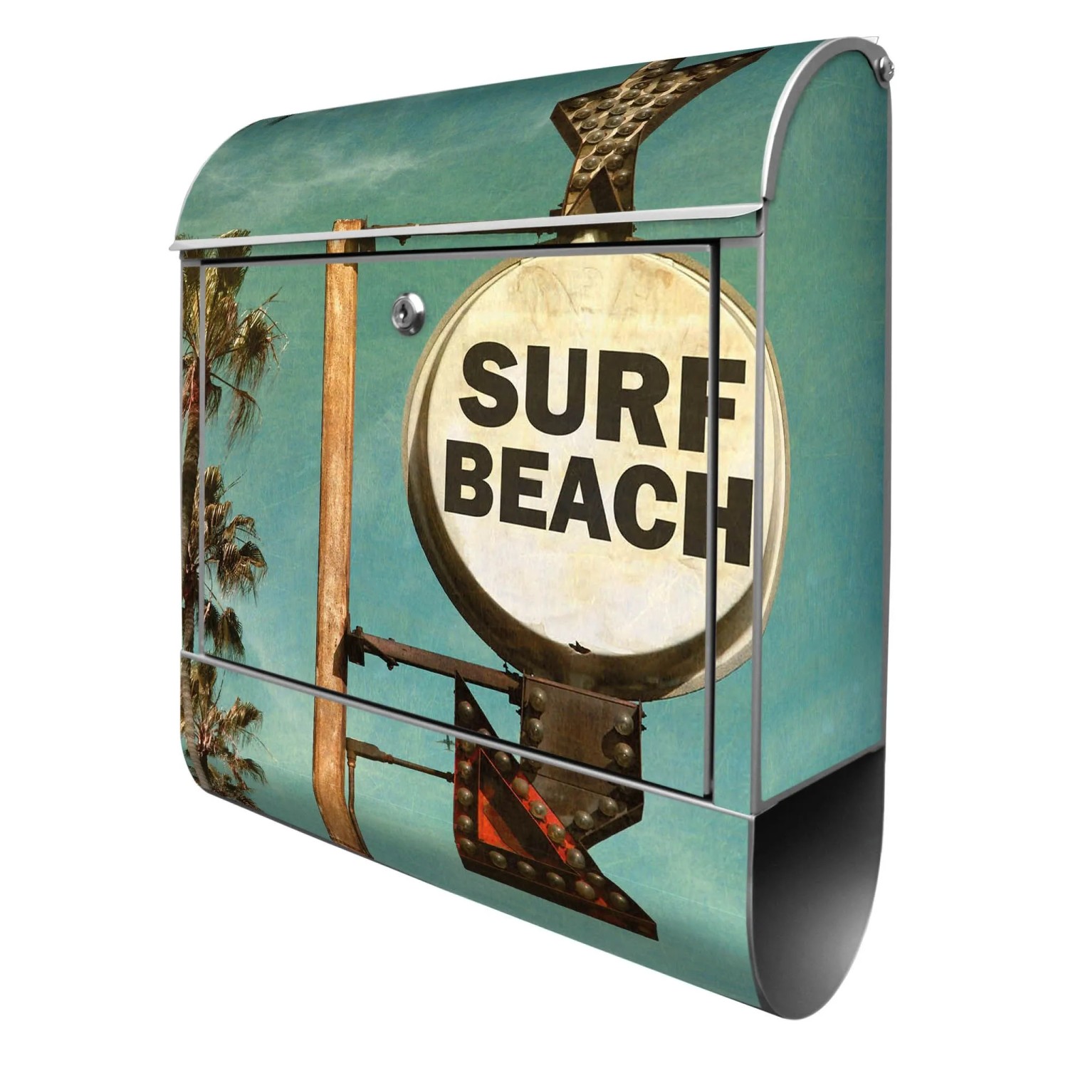 Banjado Design Briefkasten Silber Pulverbeschichtet 39x47x14cm 2 Schlüssel günstig online kaufen