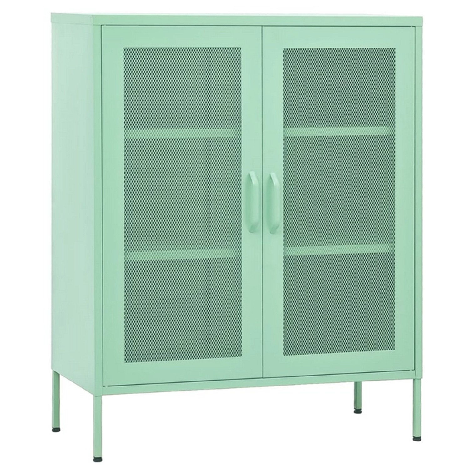 vidaXL Vitrine Lagerschrank Minzgrün 80x35x101,5 cm Stahl günstig online kaufen