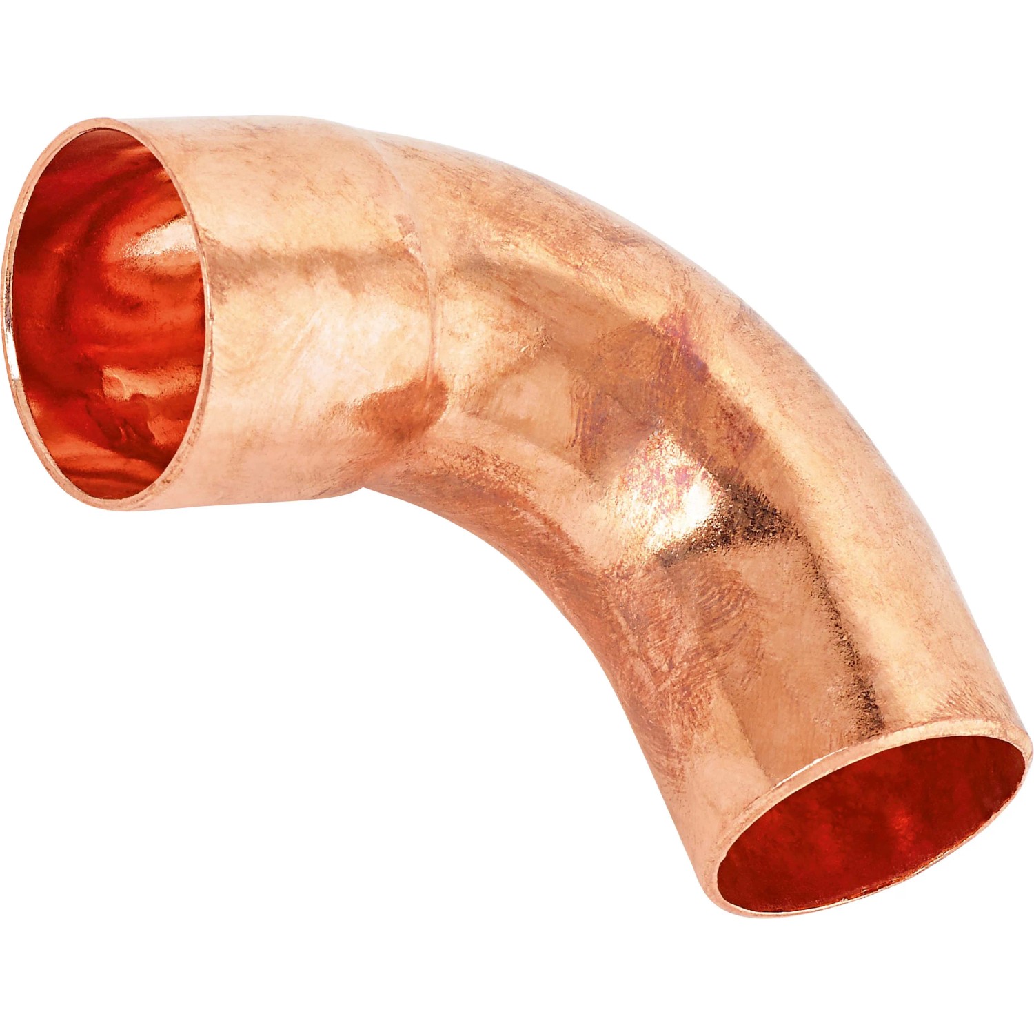 Kupfer Löt-Bogen Typ 5001A, 56 mm, 90 Grad Winkel für Heizungs- und Wasserinstallation.