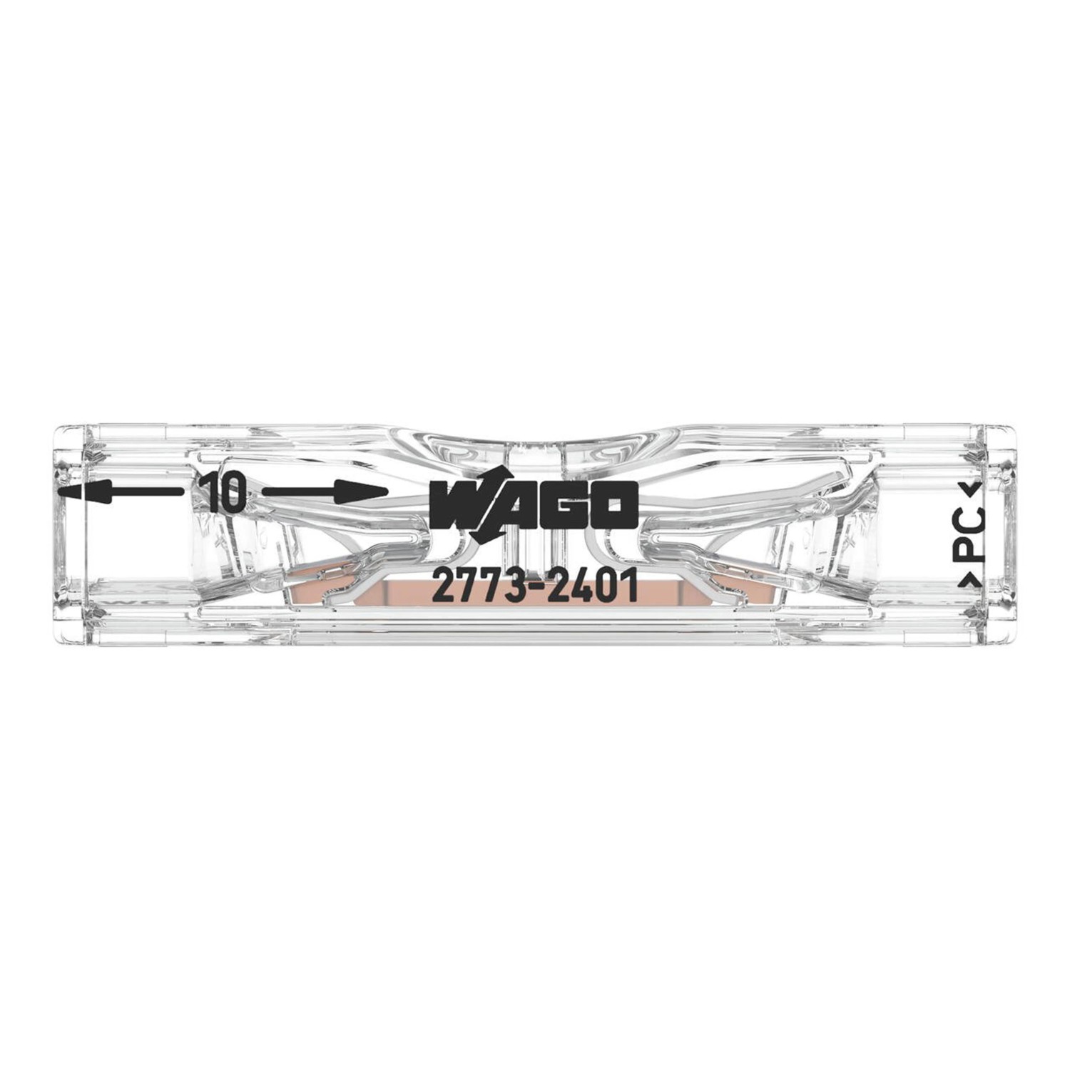 Wago Durchgangsverbinder 2773-2401, transparent, 10 Stück zum Stecken für Lüsterklemmen.