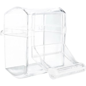 Trixie Futternapf mit Anflugplatz, 70ml, transparent, für Vogelkäfige.