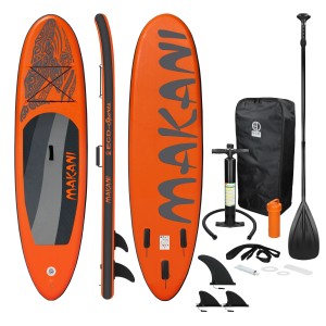 Aufblasbares ECD Germany Stand Up Paddle Board Makani, 320 cm, orange, mit Zubehör.