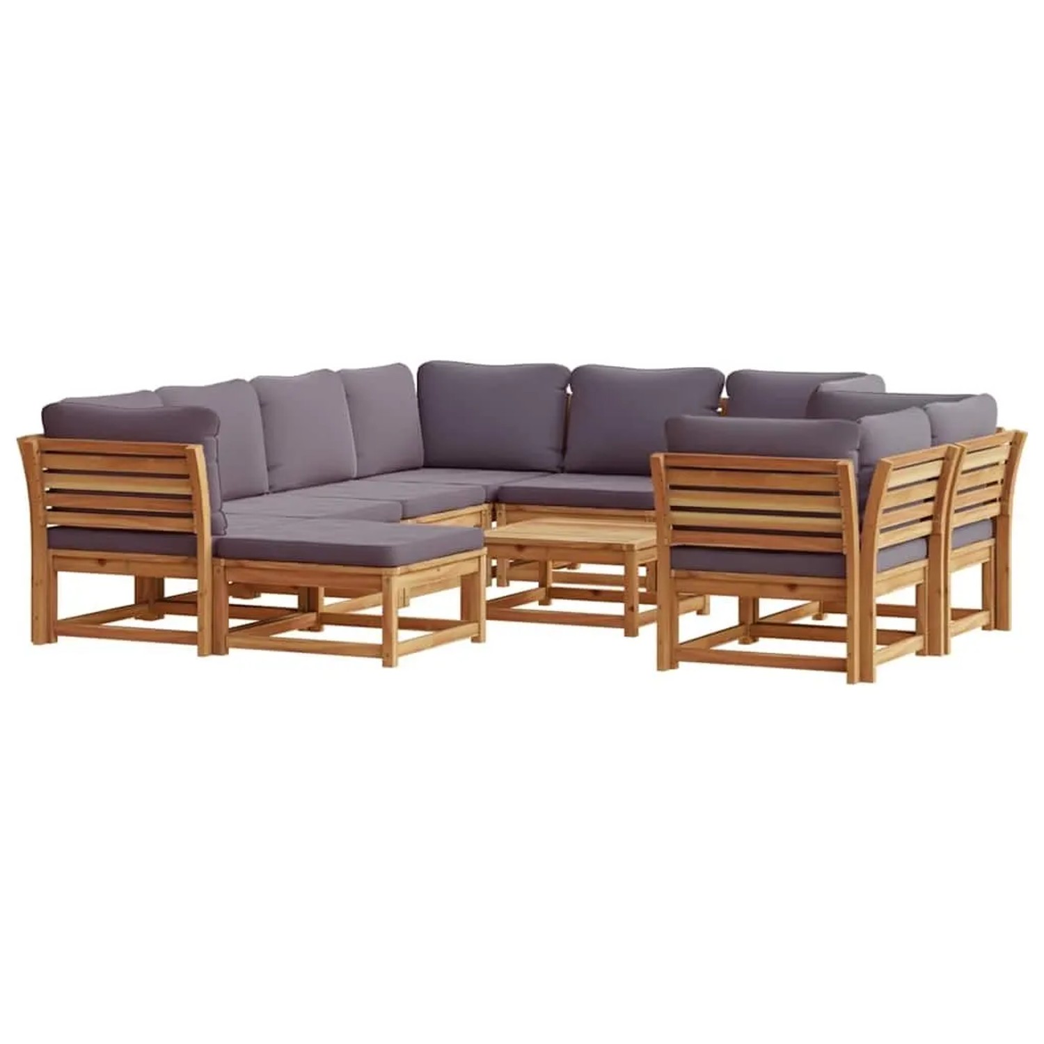 vidaXL 10-Tlg Garten-Lounge-Set mit Kissen Massivholz Akazie 3214319