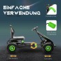HOMCOM Gokart Kinderfahrzeug, schwarz-grün, mit Pedalen, Gummireifen, Handbremse und verstellbarem Sitz.
