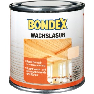 Dose Bondex Wachs-Lasur Transparent 250ml für dekorative Holzveredelung.