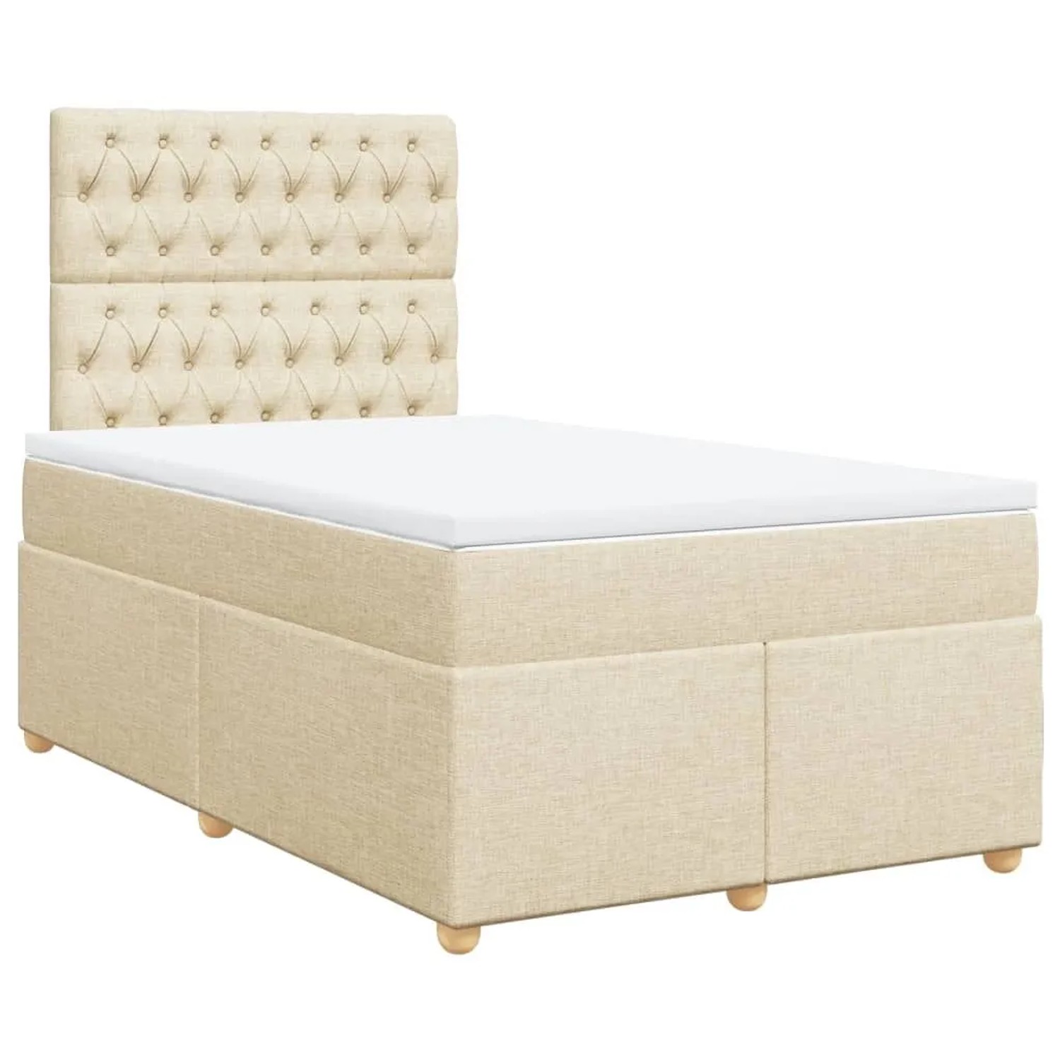 vidaXL Boxspringbett mit Matratze Creme 120x200 cm Stoff 3293559 günstig online kaufen