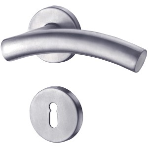 AnsaPro Rosettengarnitur Havel BB, Zimmertürbeschlag aus Edelstahl, Türgriff und Schlüsselrosette.