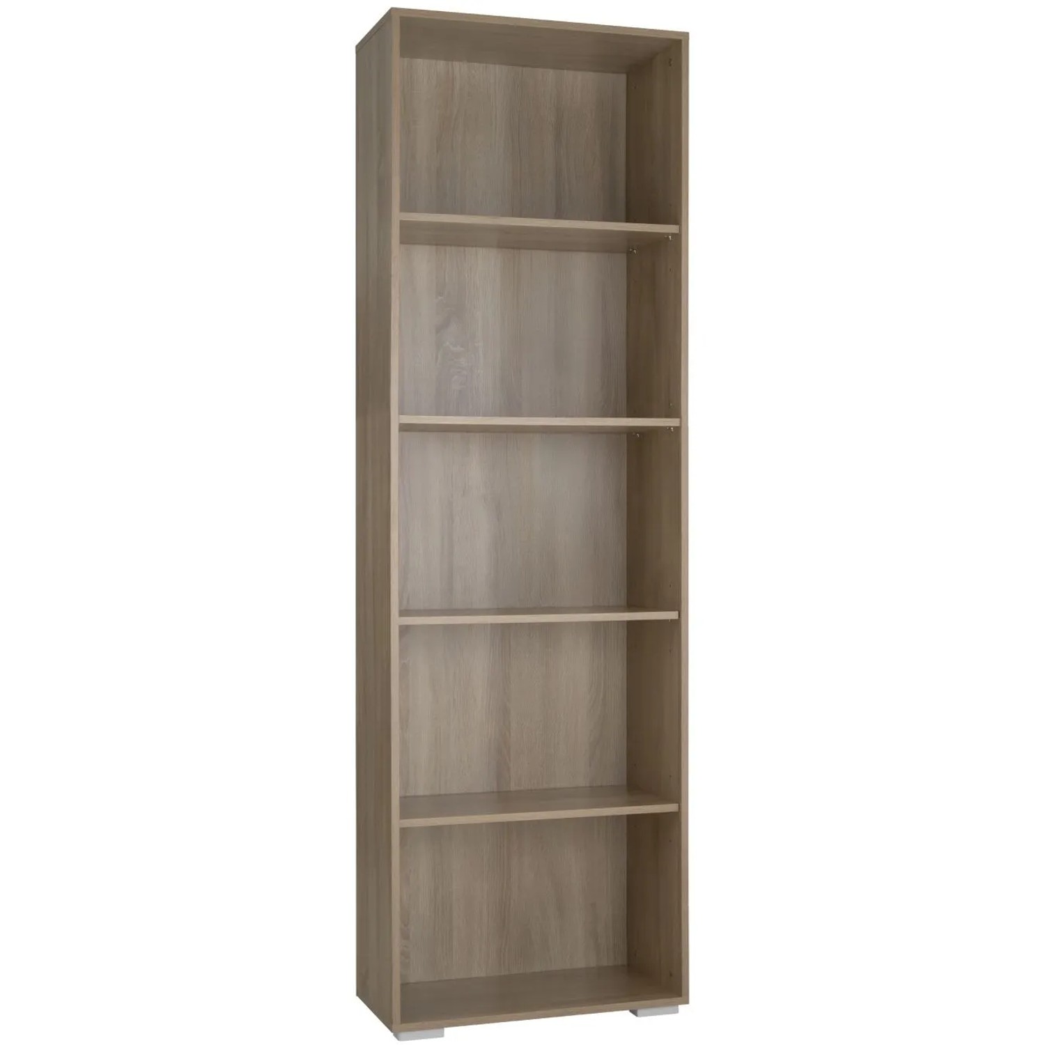 Tectake Bücherregal Lexi Mdf Mit 5 Fächern  60 x 30 x 190 cm Holz Hell  Eiche Sonoma