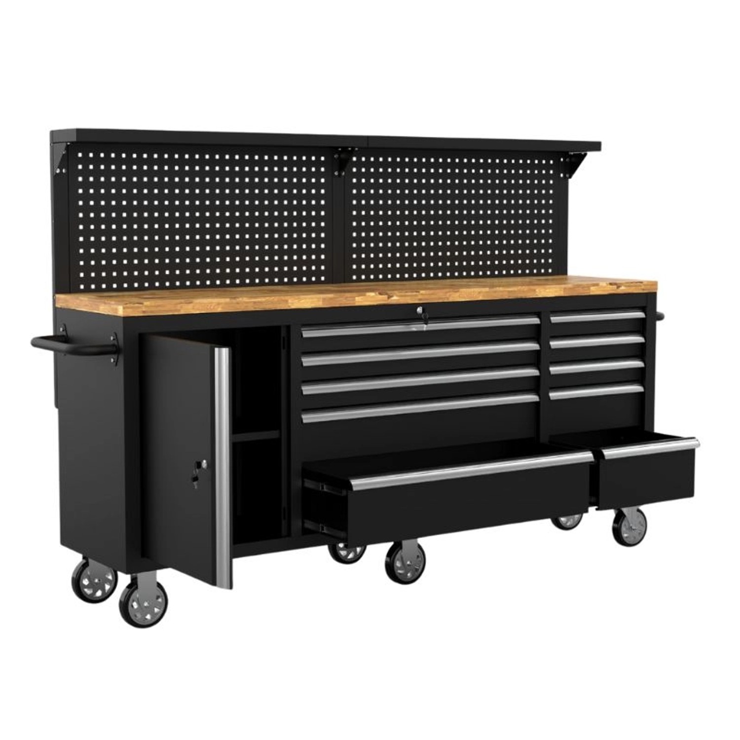 Galaflor Mobile Werkbank mit Lochwand und Arbeitsplatte 214 cm_3