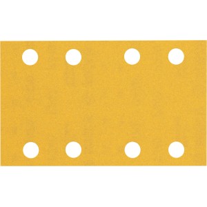 Gelbes Bosch Expert Schleifblatt C470, 80x133 mm, K240, 10 Stück, für Schwingschleifer.