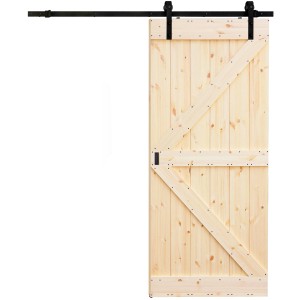 Radex Holzschiebetür Loft Rustic Kiefer Roh, rustikale Holzbalken Optik mit Schiebesystem.