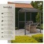 Grauer Tectake Grillpavillon Asado mit Ablagen und Dach für Wetterschutz und gute Luftzirkulation.