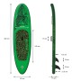 Grünes ECD Germany Stand Up Paddle Board Makani, 320 cm, mit Maßangaben.