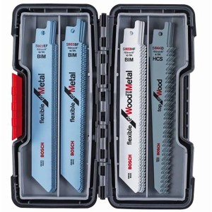Bosch Säbelsägeblatt-Set, 20-teilig für Holz und Metall, in geöffneter ToughBox.