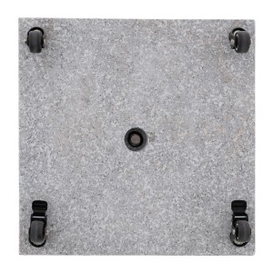 Doppler Granitsockel myZone Rollbar, 40 kg, grau, mit Rollen und Aufnahme für Sonnenschirm.