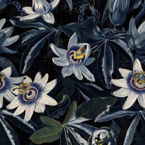 Art for the Home Fototapete Classic Chique mit blauem Blumenmuster.