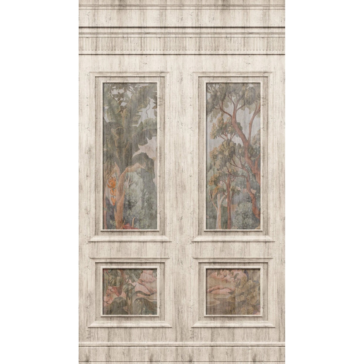 PROFHOME 398041-GU Fototapete 3D Beige Seiden-Grau Grün Braun 1,59 m x 2,8 m