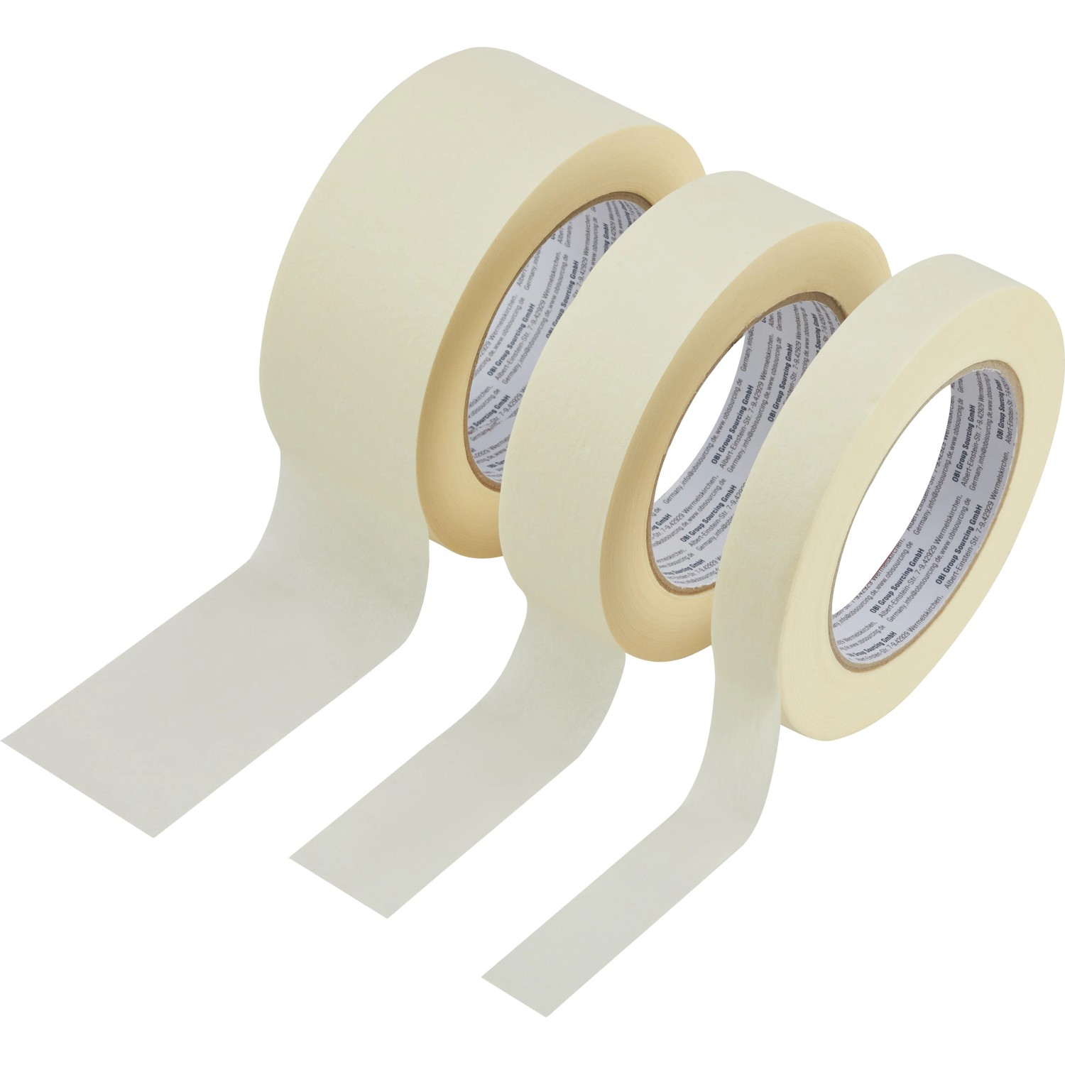 Flachkrepp Klebeband-Set Beige 50 m x 19 mm x 30 mm x 50 mm 3 Stück günstig online kaufen