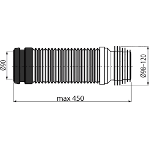 Alcadrain M9006 Abfluss-Kniestück DN90/110 flexi