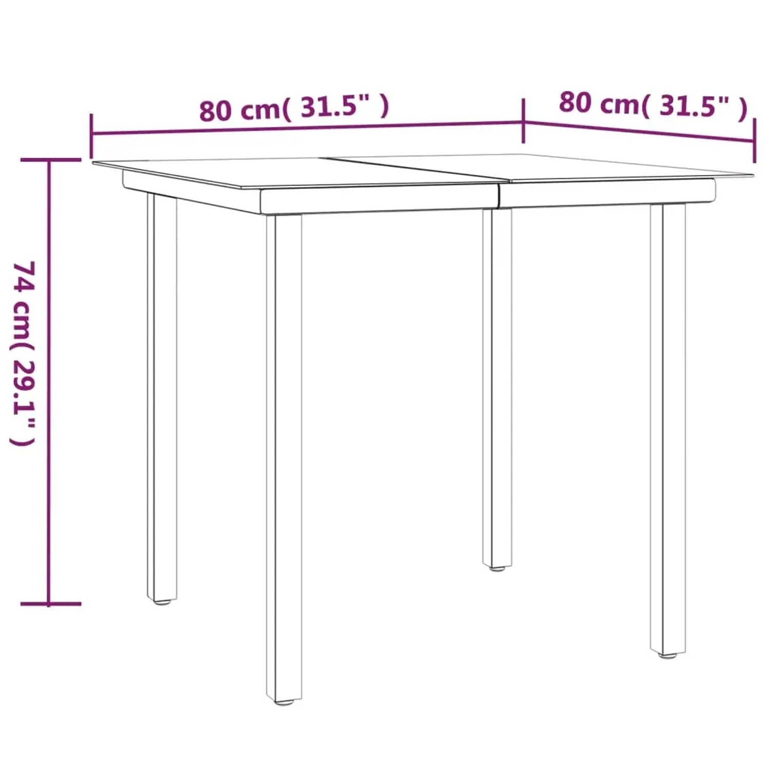 vidaXL Garten-Essgruppe, Tisch mit Maßen. Ideal für Terrasse & Garten.