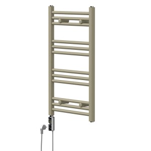 LuxeBath Handtuchheizkörper Elektrisch 300W Beige 500 x 800 mm Badheizkörper Gerade mit Seitenanschluss
