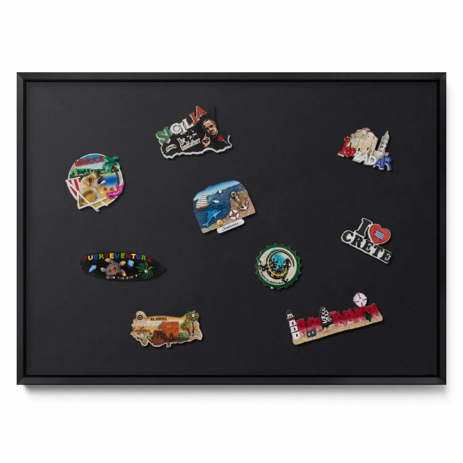 Tulup Magnettafel Magnetboard Gerahmt für Urlaubsmagnete Farbe Schwarz 70x5 günstig online kaufen