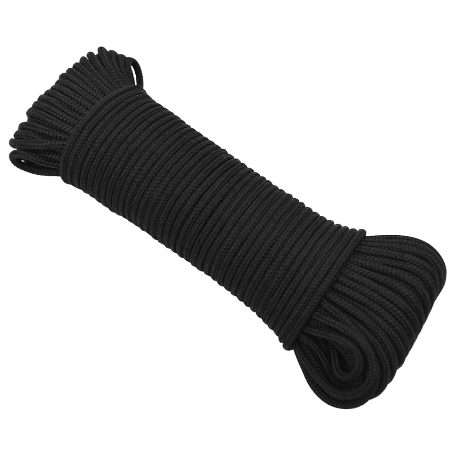 vidaXL Bootsseil Schwarz 3 mm 100 m Polypropylen 152483