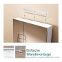 Weißer Emke Spiegelschrank 50x65cm mit Montageleiste zur Wandbefestigung.