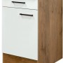 Flex-Well Unterschrank Vintea, 50 cm, Magnolie/Eiche, mit Schublade und Tür.
