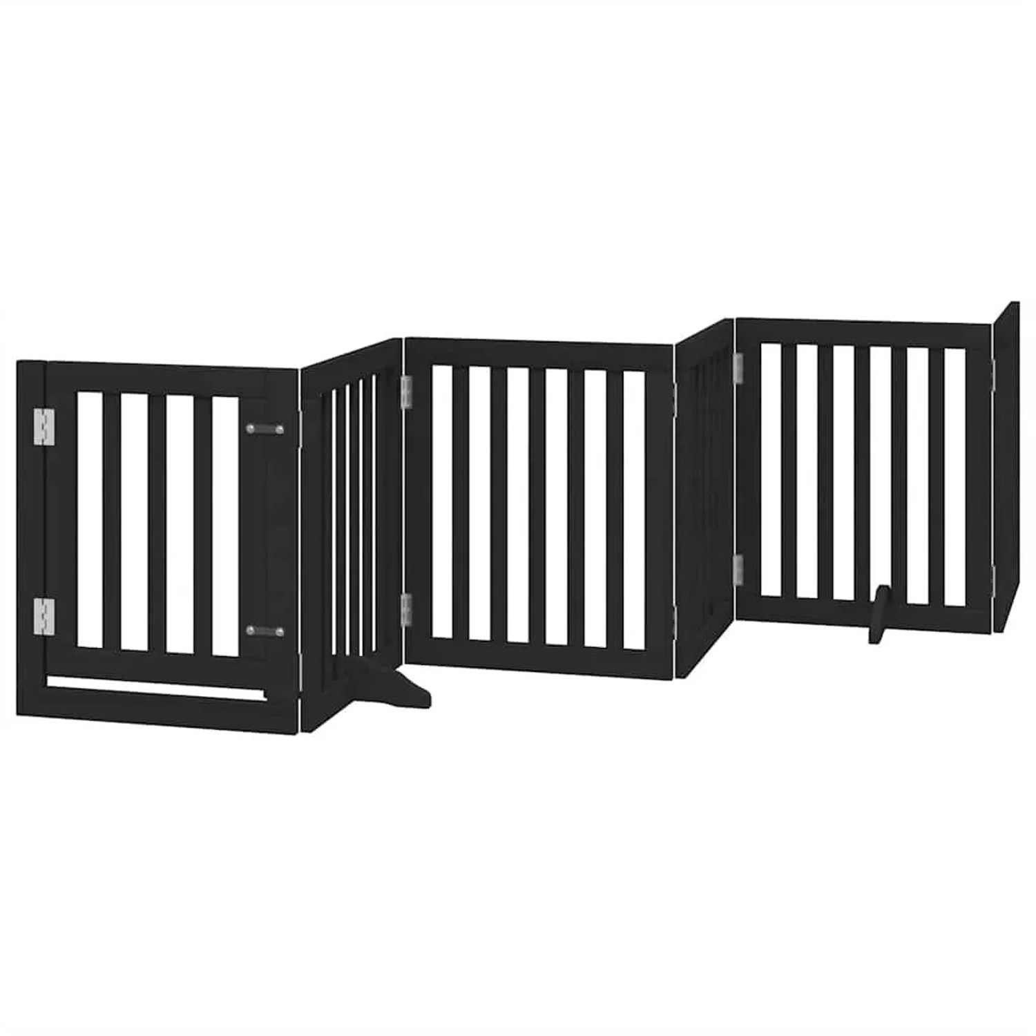 vidaXL 12 Tlg Hundetor mit Tür Faltbar Schwarz 600 cm Pappelholz 3155654