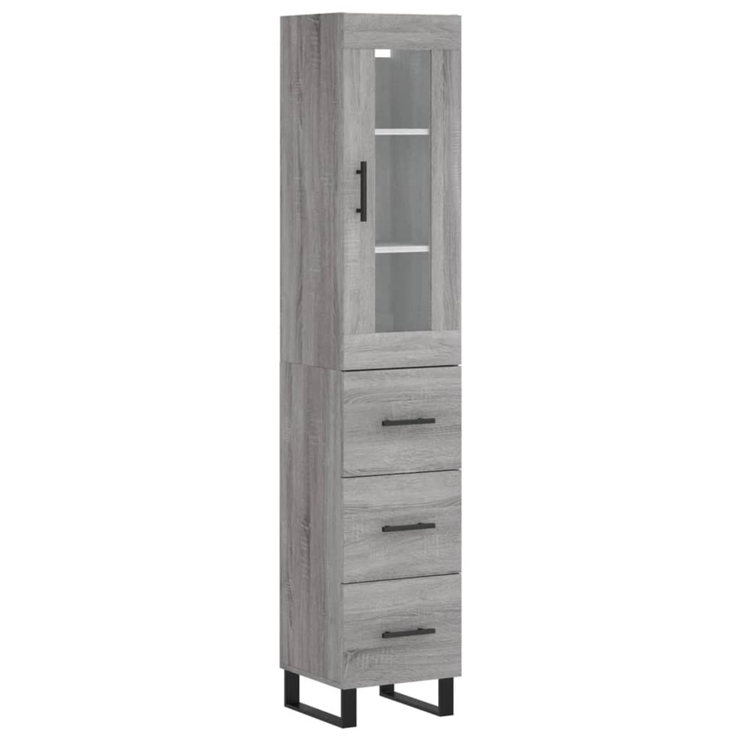 vidaXL Highboard Grau Sonoma 34,5x34x180 cm Holzwerkstoff 3199263 günstig online kaufen