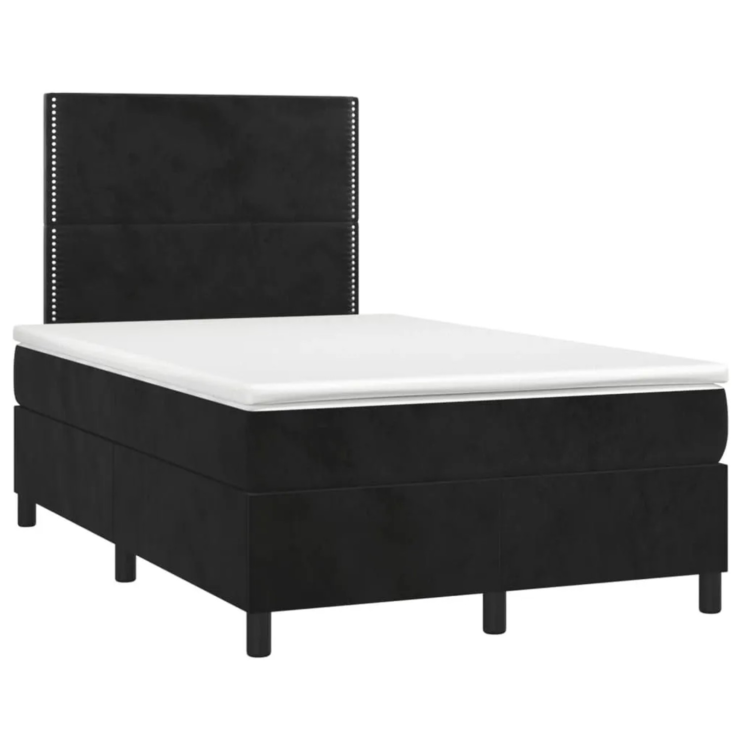 vidaXL Boxspringbett mit Matratze & LED Schwarz 120x200 cm Samt 3136055 günstig online kaufen