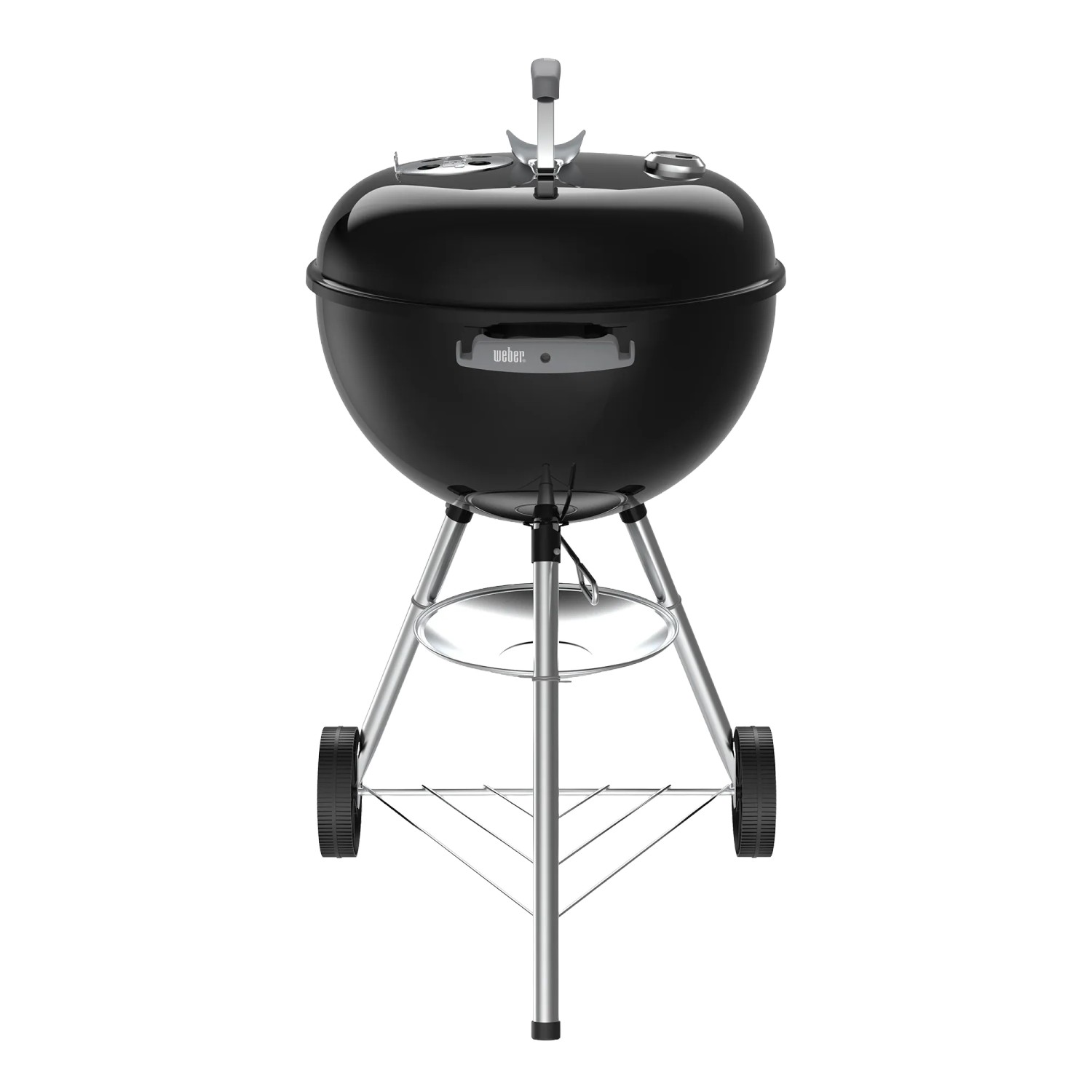 Schwarzer Weber Holzkohlegrill Original Kettle 47 cm mit Deckelthermometer und Aschetopf.