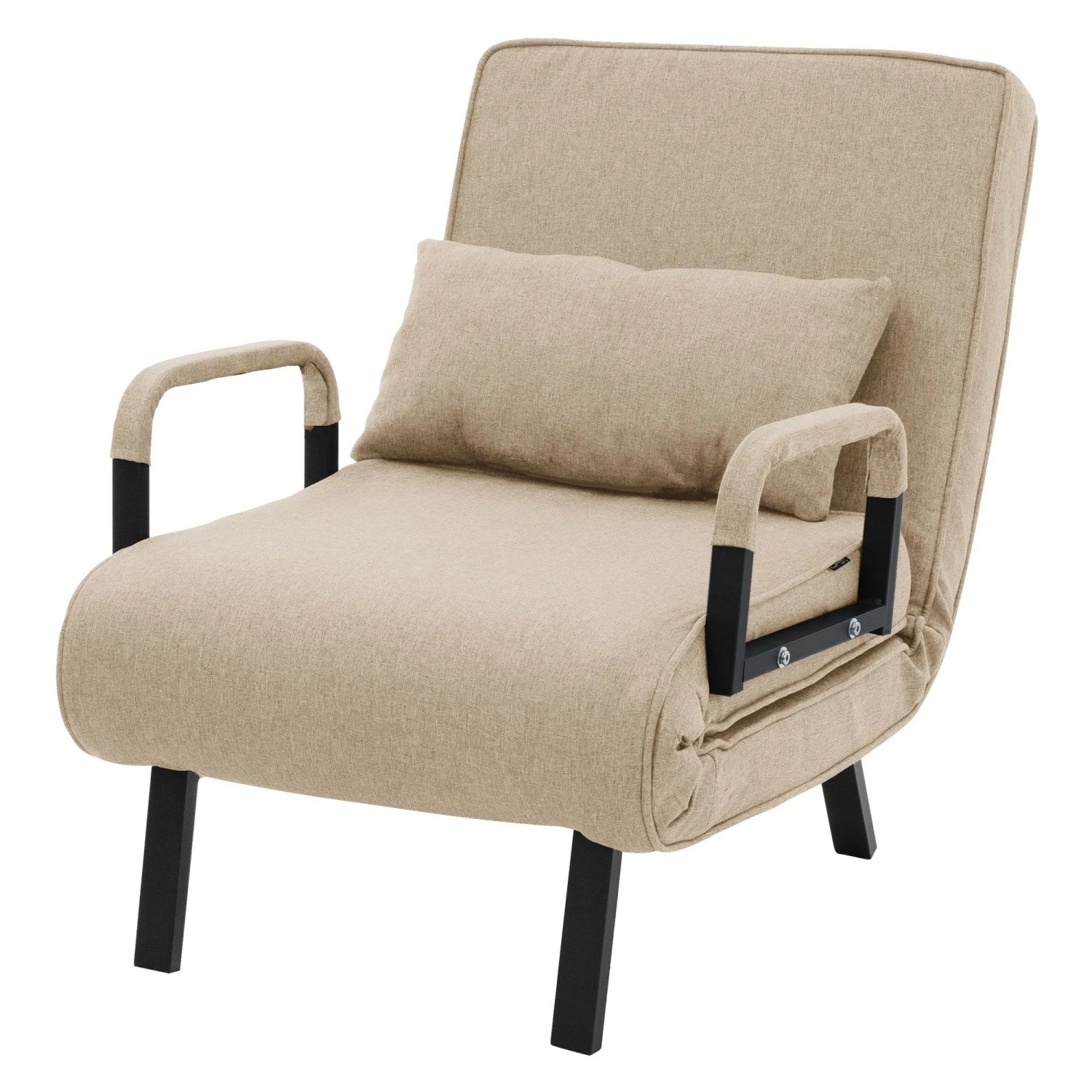ML-Design Schlafsessel mit Bettfunktion Braun 3in1 Bettsessel Klappbar 186x60 cm mit Stahlrahmen & Chenille