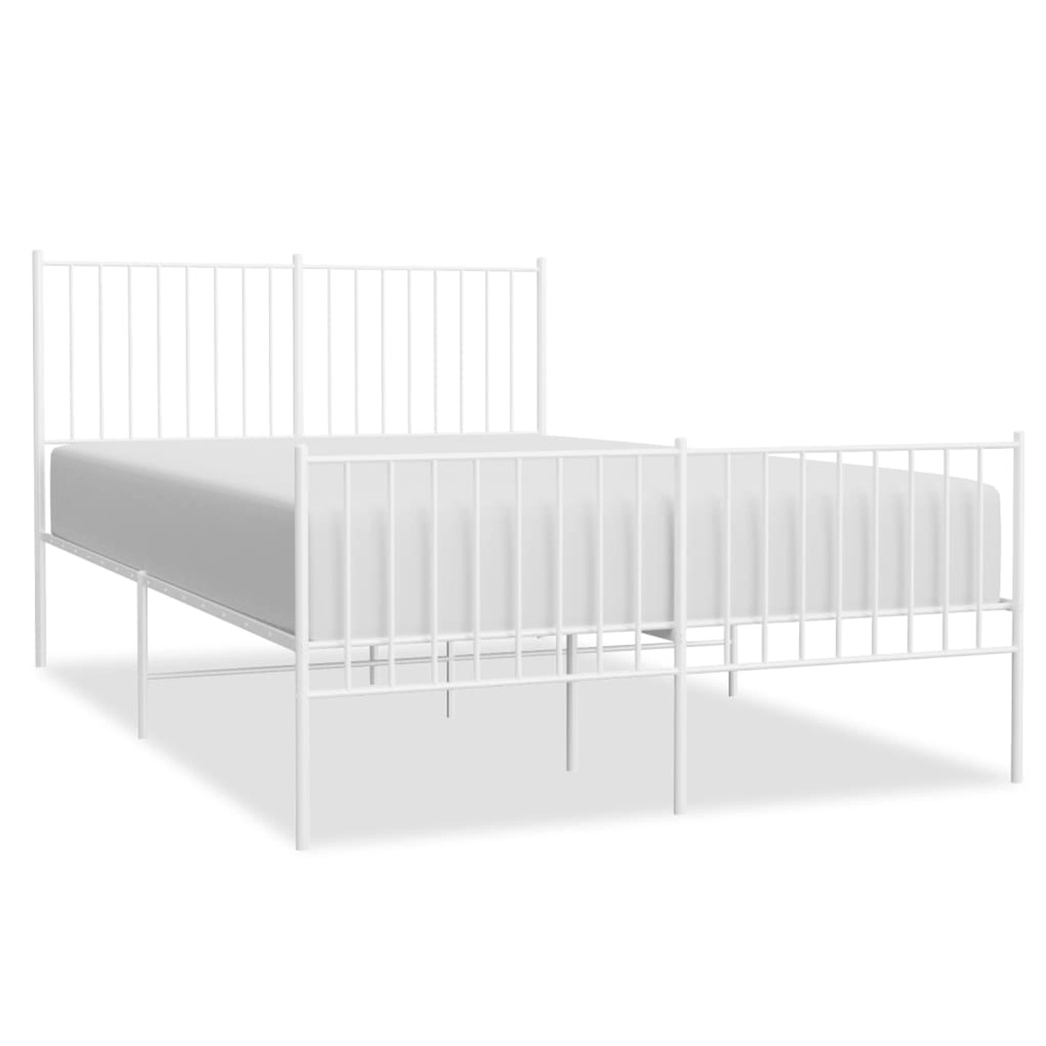 Vidaxl Bettgestell Mit Kopf- Und Fußteil Metall Weiß 140x190 Cm günstig online kaufen