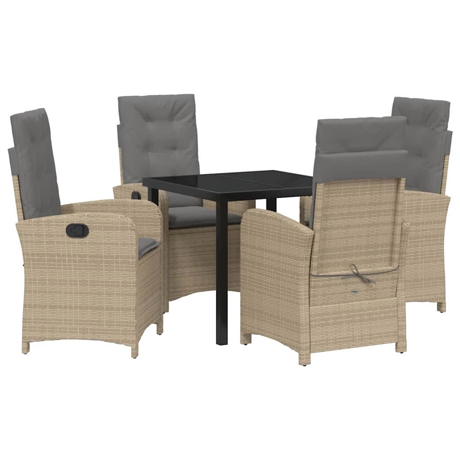 vidaXL Garten Essgruppe 5-Tlg Beige Poly Rattan 3380289 günstig online kaufen