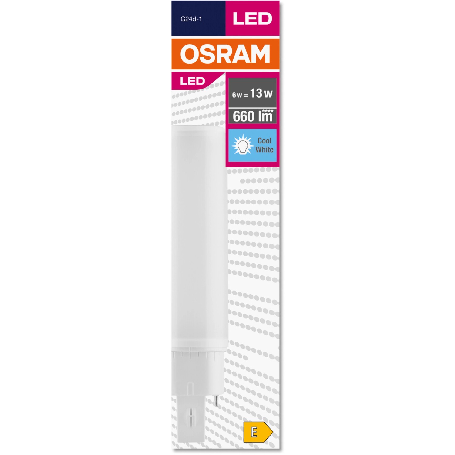 Osram LED-Leuchtmittel G24d-1 in Röhrenform, 6W, 660lm, neutralweiß, für LED-Leuchtstofflampen.