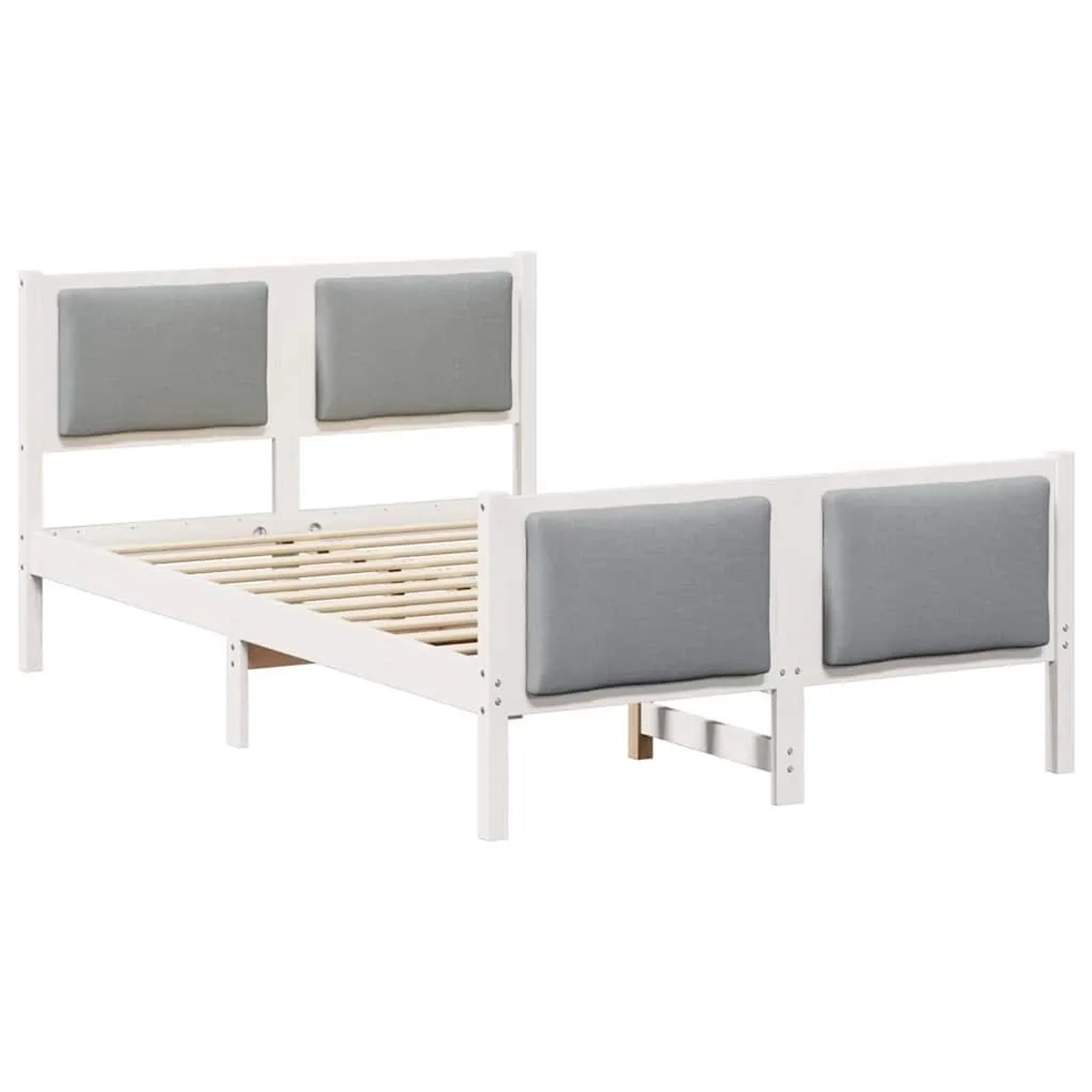 vidaXL Bettrahmen mit Kopfteil Hellgrau 120 x 200 cm Stoff 878333