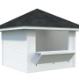 Palmako Marktstand Bianca Set, 300x300 cm, weiß lackiert, mit Verkaufsklappe. Ideal als Weekendhaus.