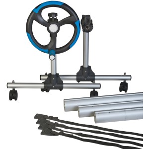 Gre Planenaufroller für Einbaubecken bis 5,50m: Aluminium-Aufroller mit Handrad, Rohren und Befestigungsgurten.