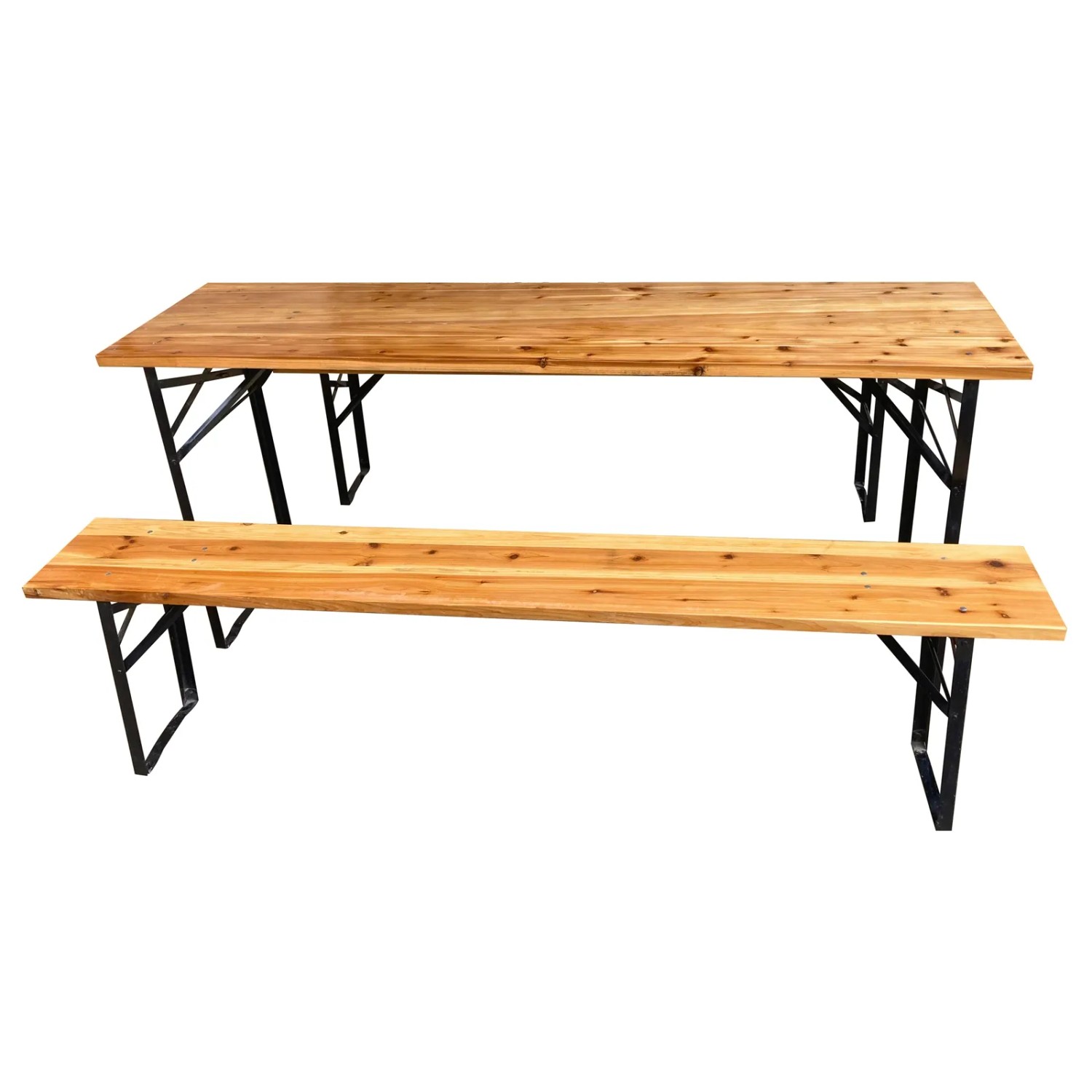 Svita Bierzeltgarnitur, 3-teilig, Holz, klappbar, bestehend aus Tisch und 2 Bänken.