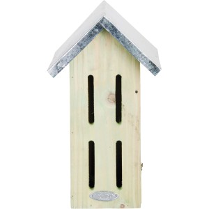Esschert Design Schmetterlingskasten aus Holz mit Metalldach und vier Schlitzen.