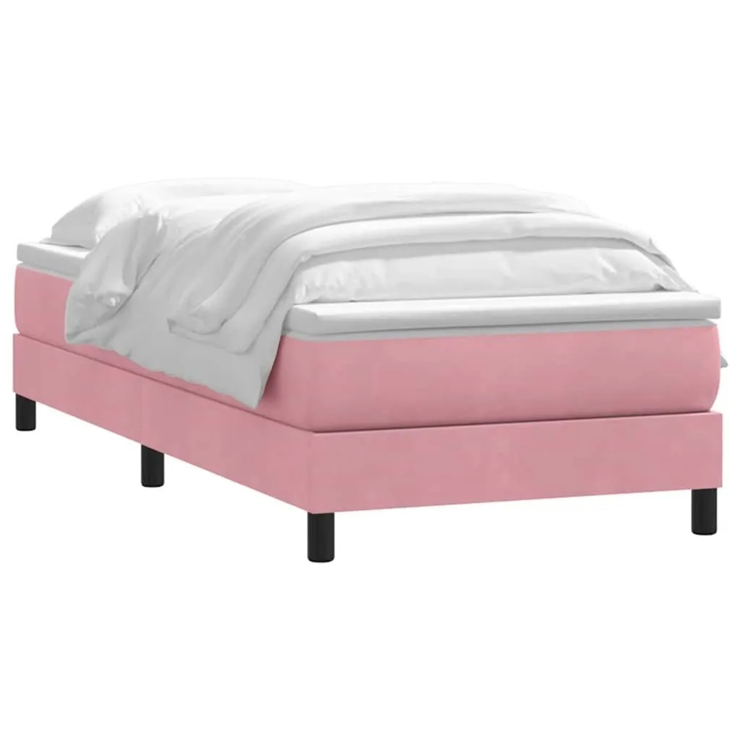 vidaXL Boxspringbett mit Matratze Rosa 90x220 cm Samt 3315956 günstig online kaufen