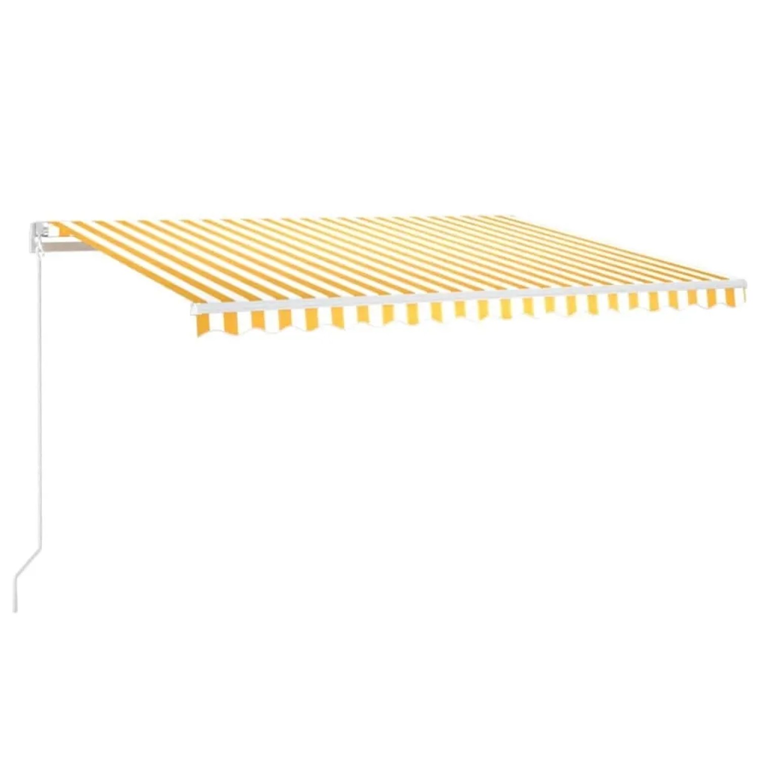 vidaXL Automatische Markise mit LED & Windsensor 450x300 cm Gelb/Weiß 3068933