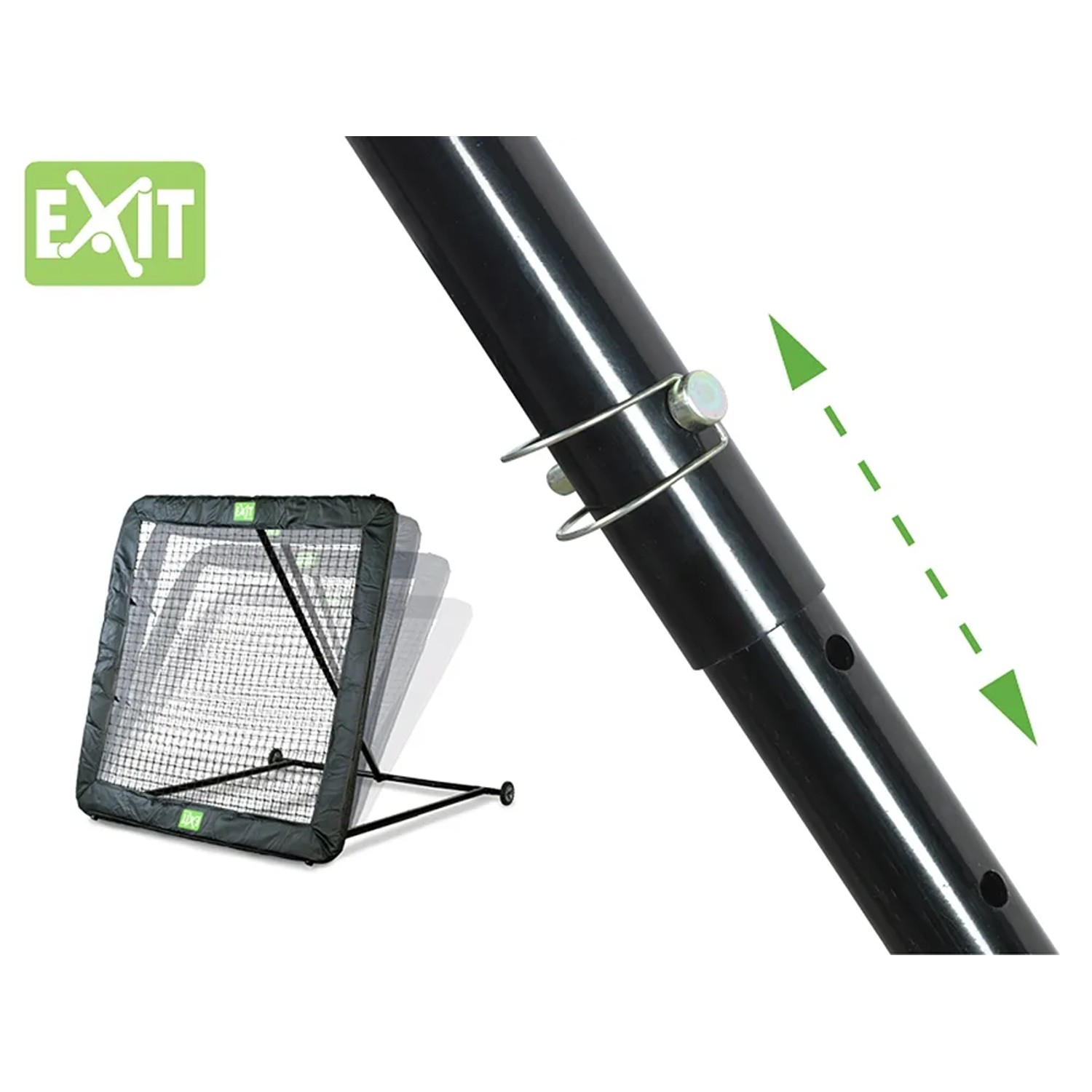 EXIT Kickback Multisport Rebounder XL Detail: Verstellbarer Winkel für Balltraining.
